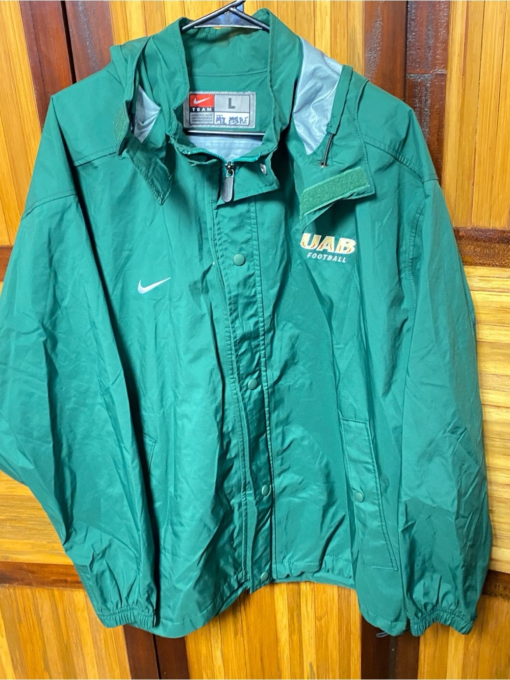 Mens Nike Parka Jacket Coat UAB Blazers College in Birmingham Alabama Size Large